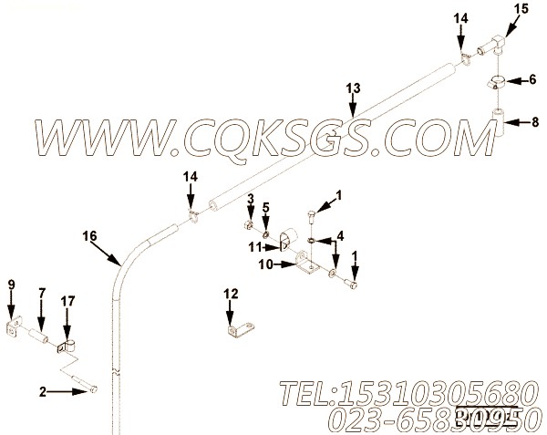 【软管】康明斯CUMMINS柴油机的215964 软管