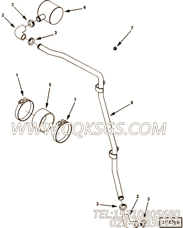【换气管】康明斯CUMMINS柴油机的3607088 换气管