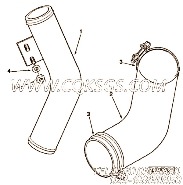 【散热器进口管】康明斯CUMMINS柴油机的C0130320101 散热器进口管