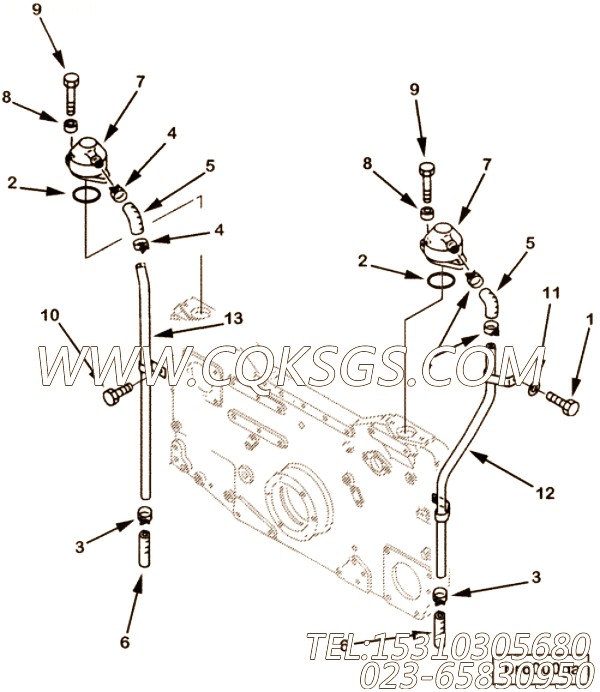 【换气管】康明斯CUMMINS柴油机的3094411 换气管