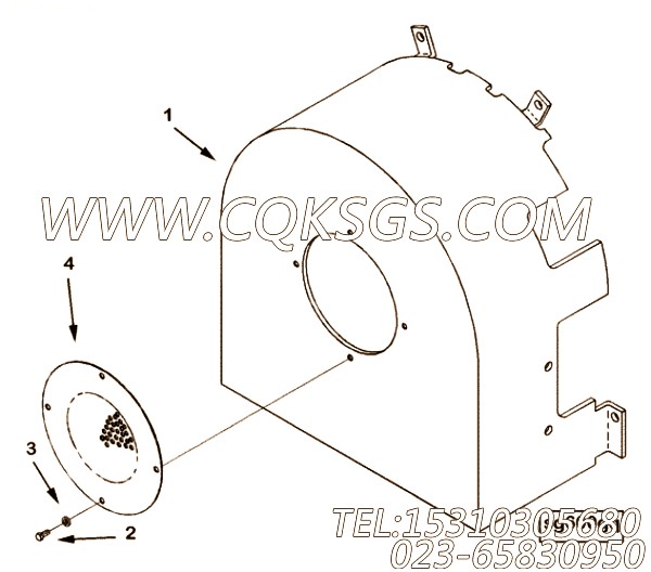 3001954减震器防护罩,用于康明斯KT38-G-500KW柴油机减震器防护罩组,【柴油发电】配件