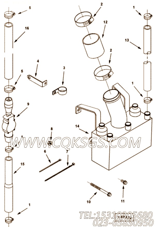 【软管】康明斯CUMMINS柴油机的4017502 软管
