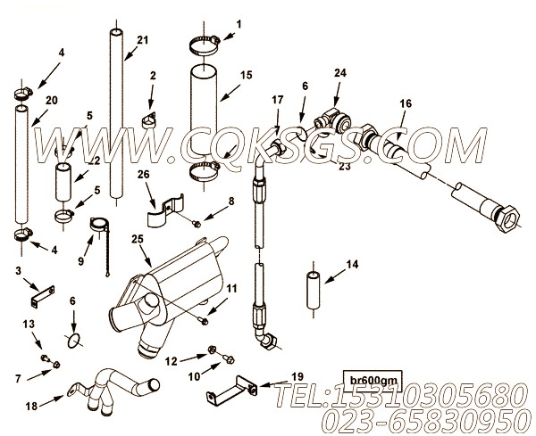 【空气管】康明斯CUMMINS柴油机的4086545 空气管