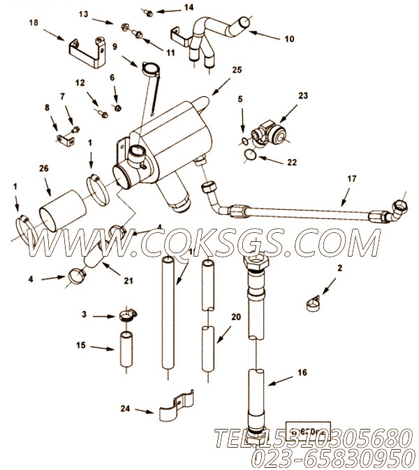 【柔性软管】康明斯CUMMINS柴油机的4086538 柔性软管