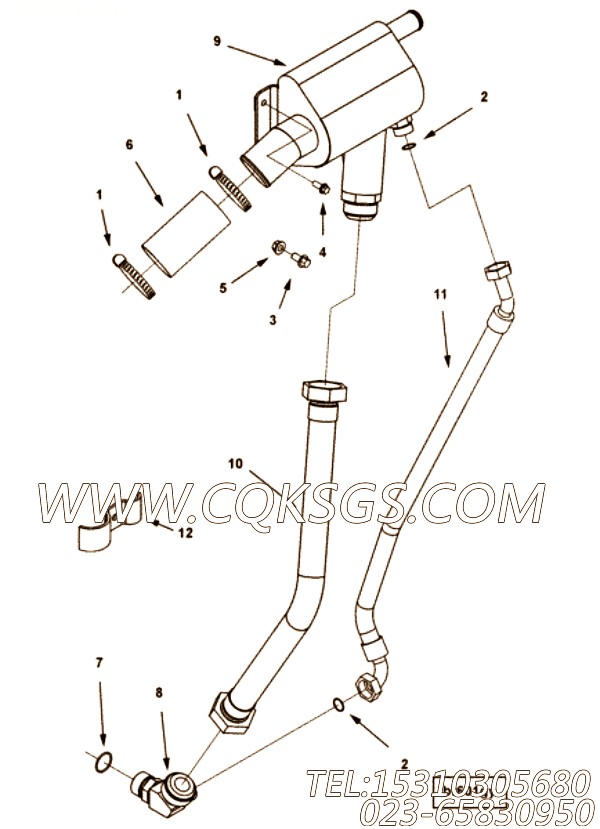 【柔性软管】康明斯CUMMINS柴油机的3637751 柔性软管