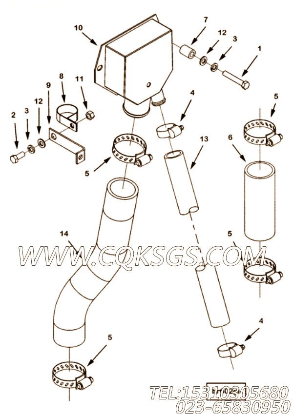 【软管】康明斯CUMMINS柴油机的63241 C 软管