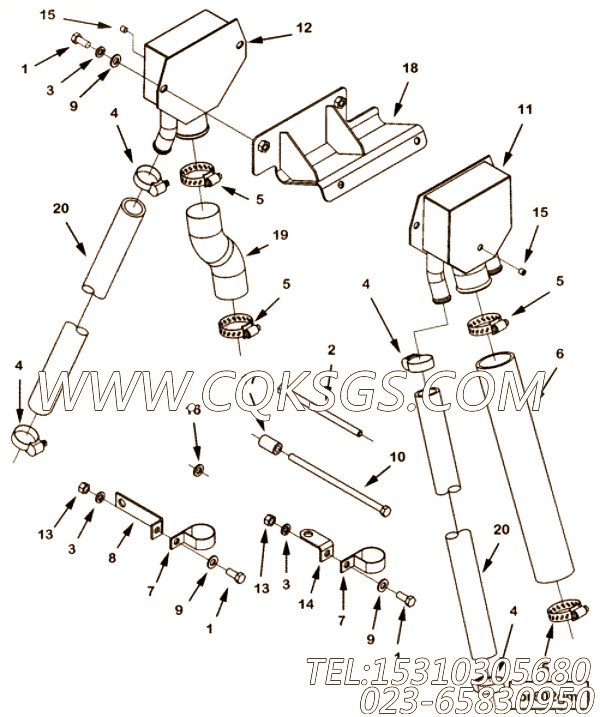 【软管】康明斯CUMMINS柴油机的3640107 软管
