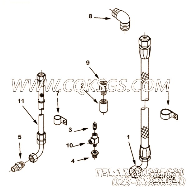【柔性软管】康明斯CUMMINS柴油机的3349189 柔性软管