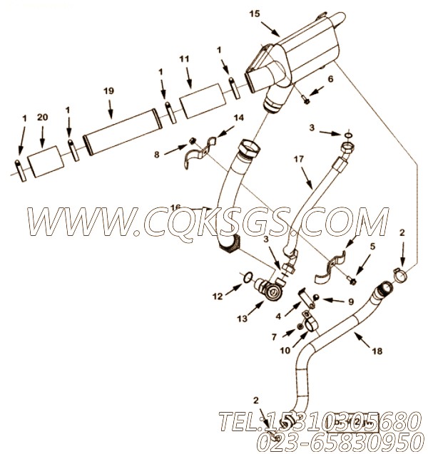 【模压管】康明斯CUMMINS柴油机的4967386 模压管
