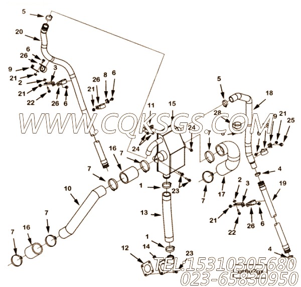 【模压管】康明斯CUMMINS柴油机的3639574 模压管