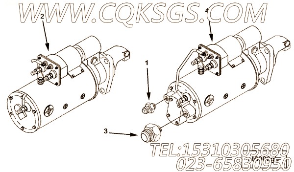 【起动马达】康明斯CUMMINS柴油机的3004700 起动马达