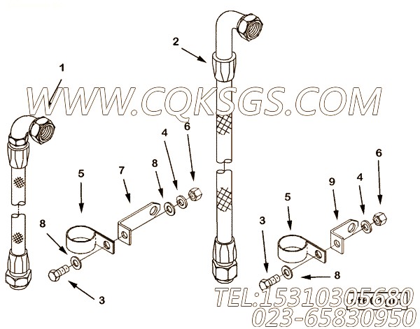 【柔性软管】康明斯CUMMINS柴油机的AS20046 SL 柔性软管