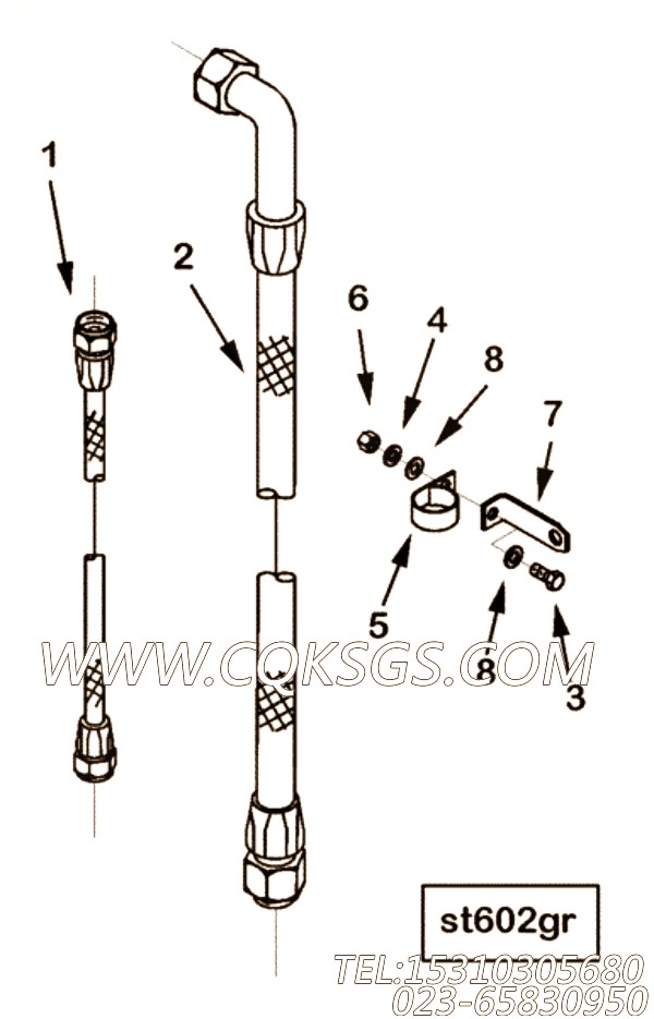 【柔性软管】康明斯CUMMINS柴油机的3634427 柔性软管