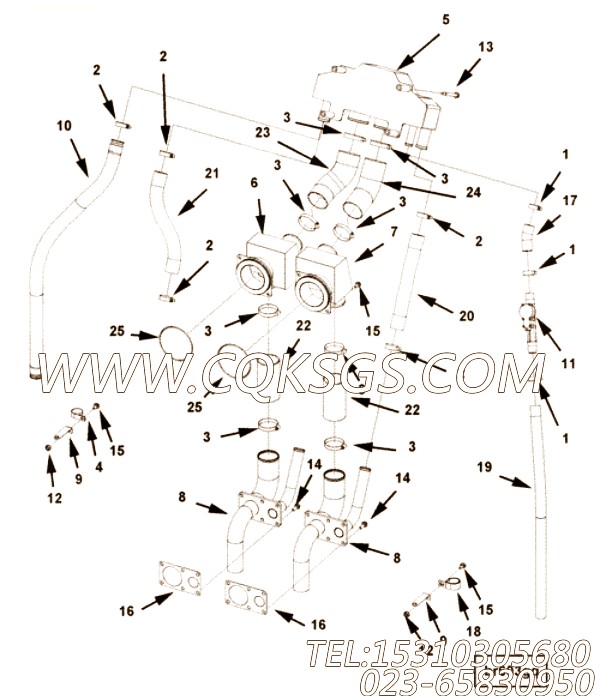 【模压管】康明斯CUMMINS柴油机的3643077 模压管
