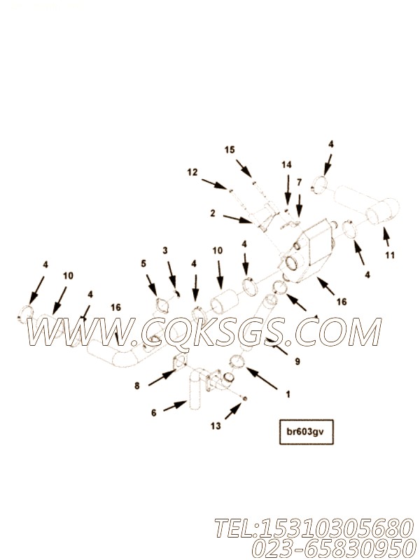 【模压管】康明斯CUMMINS柴油机的3643723 模压管