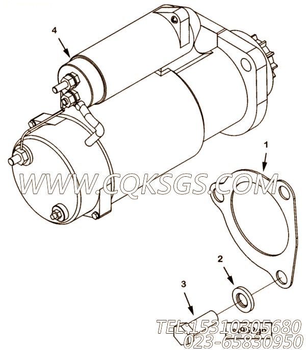 【起动马达】康明斯CUMMINS柴油机的4096534 起动马达
