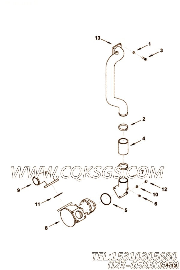 【进水连接】康明斯CUMMINS柴油机的4020116 进水连接