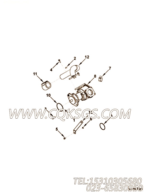 【Tube, Water Transfer】康明斯CUMMINS柴油机的4927420 Tube, Water Transfer