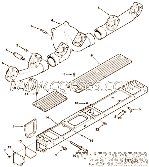 【进气歧管总成】康明斯CUMMINS柴油机的3069697 进气歧管总成