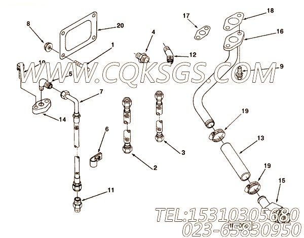 【TUR油漏管】康明斯CUMMINS柴油机的3254439 TUR油漏管