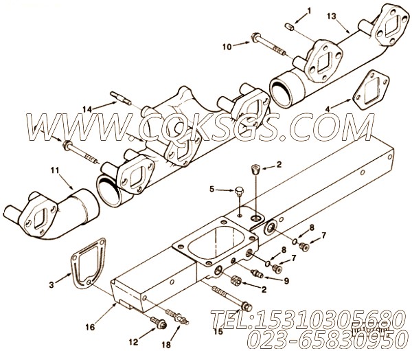 【进气歧管】康明斯CUMMINS柴油机的3083920 进气歧管