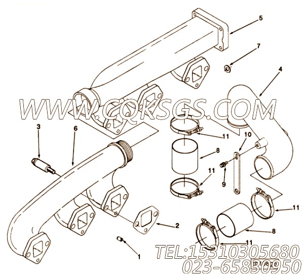 【排气歧管】康明斯CUMMINS柴油机的3254843 排气歧管