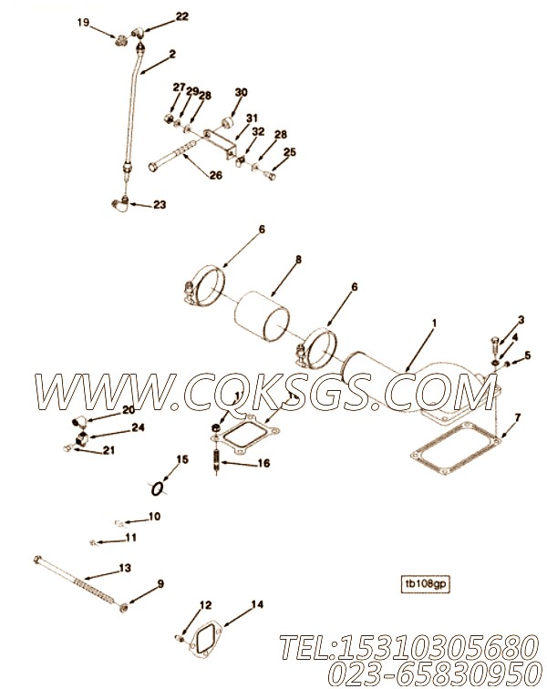 【空气交叉连接】康明斯CUMMINS柴油机的3254381 空气交叉连接