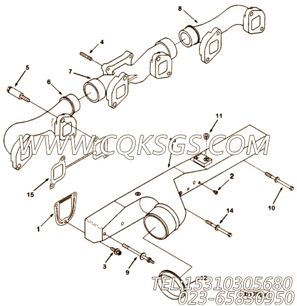 【进气歧管】康明斯CUMMINS柴油机的3865196 进气歧管