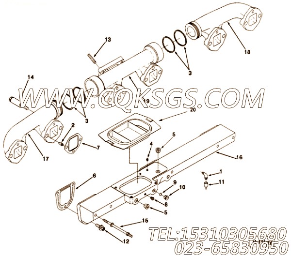 【进气歧管】康明斯CUMMINS柴油机的3087704 进气歧管