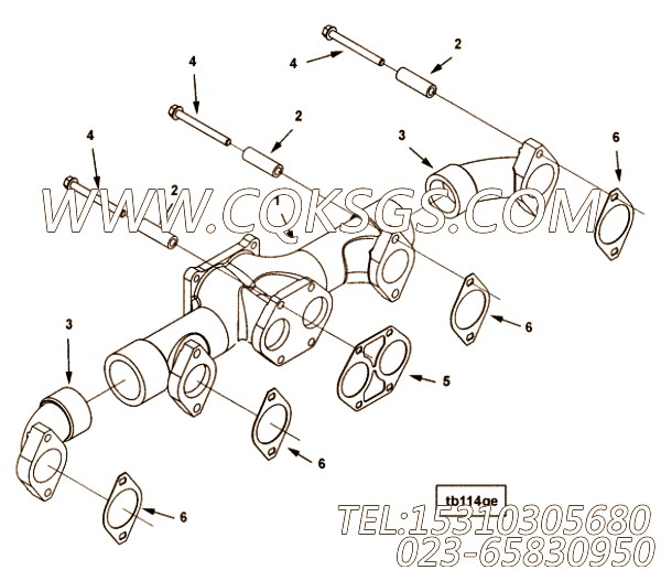 【排气歧管】康明斯CUMMINS柴油机的3104190 排气歧管