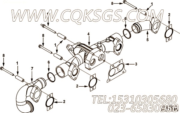 【排气岐管垫】康明斯CUMMINS柴油机的3682940 排气岐管垫
