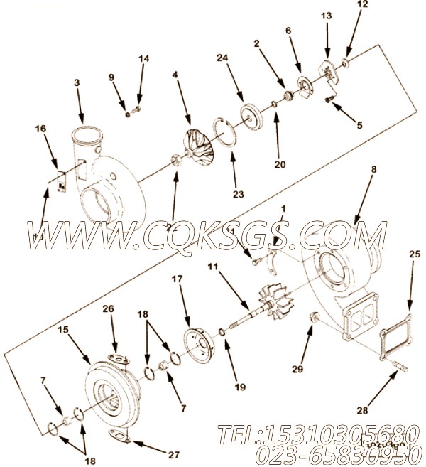 【涡轮增压器】康明斯CUMMINS柴油机的3519095 涡轮增压器