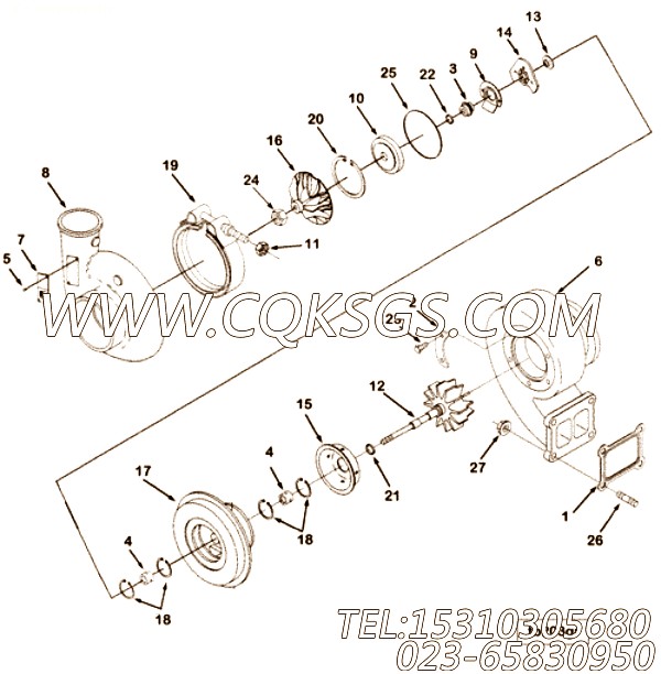 【涡轮增压器】康明斯CUMMINS柴油机的3539176 涡轮增压器