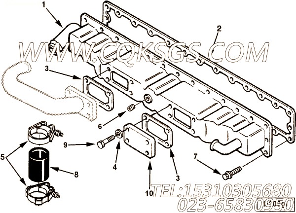 【进气口连接】康明斯CUMMINS柴油机的3060503 进气口连接