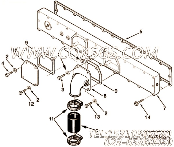 【进气歧管盖】康明斯CUMMINS柴油机的3066628 进气歧管盖