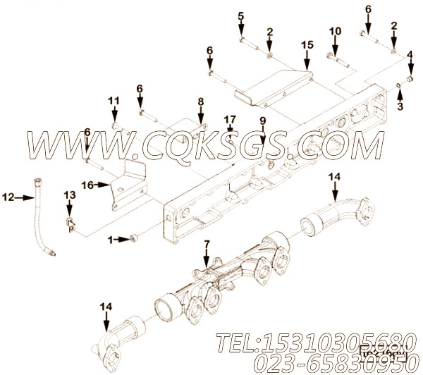 【柔性软管】康明斯CUMMINS柴油机的3882780 柔性软管
