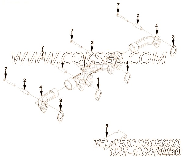 【排气歧管】康明斯CUMMINS柴油机的4914169 排气歧管