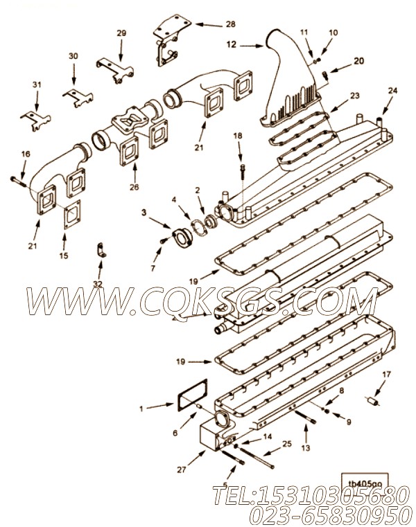 3011829带垫螺栓,用于康明斯KTA38-G5发动机散热器组,【发电机组】配件