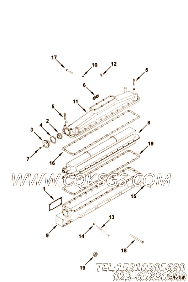 【后冷封面】康明斯CUMMINS柴油机的4964792 后冷封面