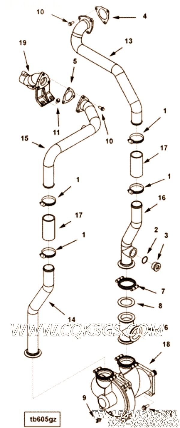【软管】康明斯CUMMINS柴油机的4080544 软管
