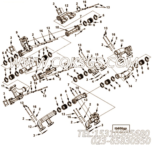 【排气歧管】康明斯CUMMINS柴油机的3637125 排气歧管