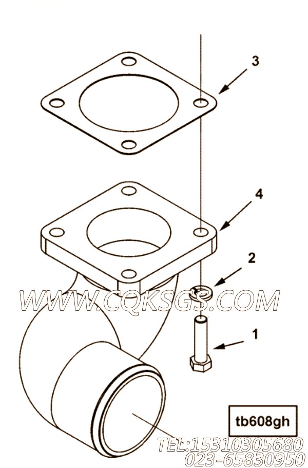 【进水连接】康明斯CUMMINS柴油机的4927959 进水连接