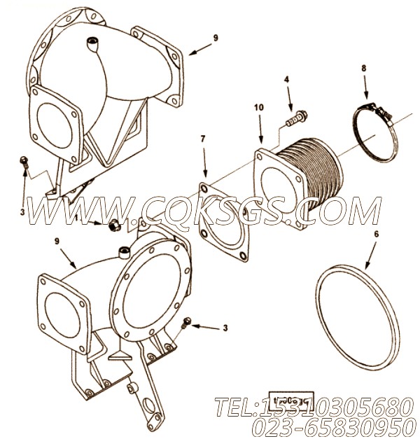 【至五型带箍】康明斯CUMMINS柴油机的4065488 至五型带箍