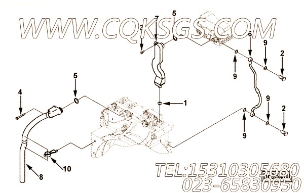 【排气管】康明斯CUMMINS柴油机的3958463 排气管
