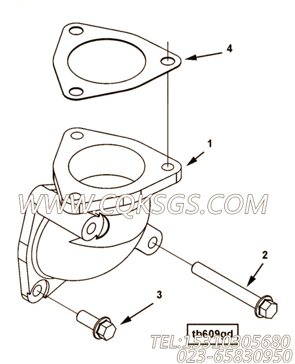 【出水口连接】康明斯CUMMINS柴油机的3171321 出水口连接