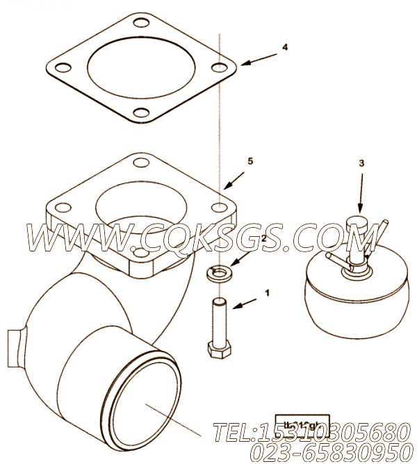 【进水连接】康明斯CUMMINS柴油机的4970210 进水连接