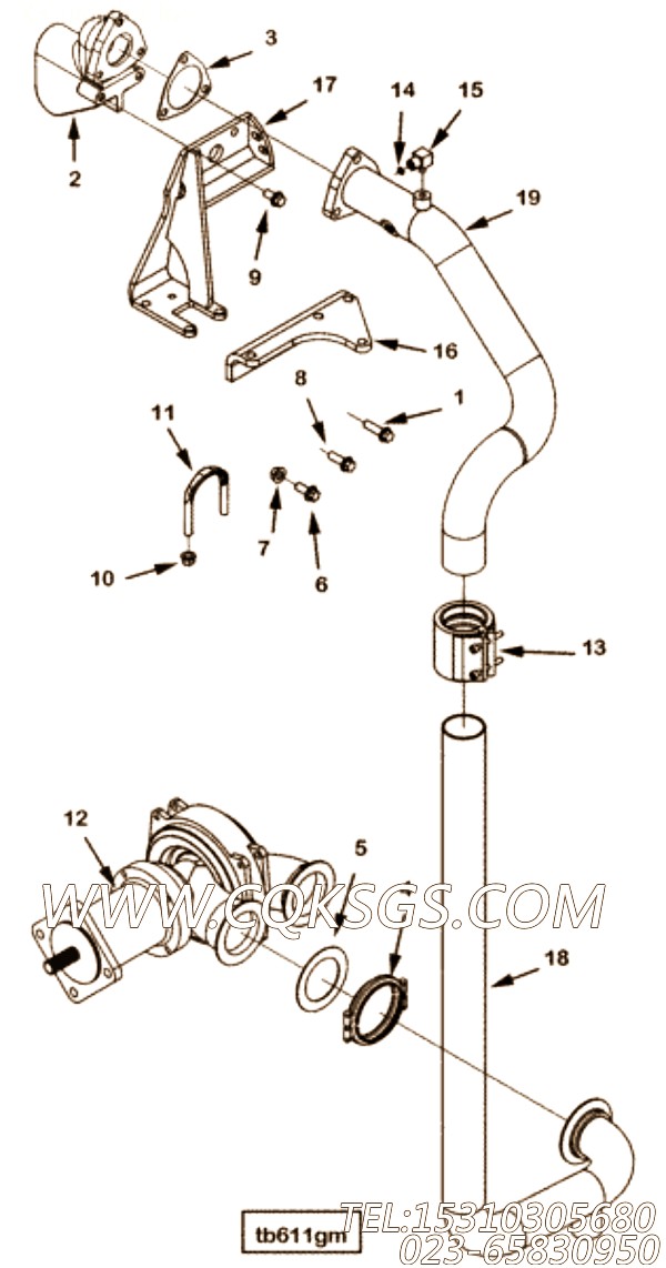 【Tube, Water Transfer】康明斯CUMMINS柴油机的4927698 Tube, Water Transfer