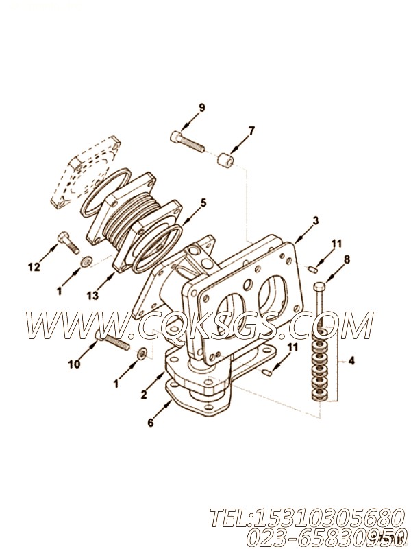【排气岐管垫】康明斯CUMMINS柴油机的4011531 排气岐管垫