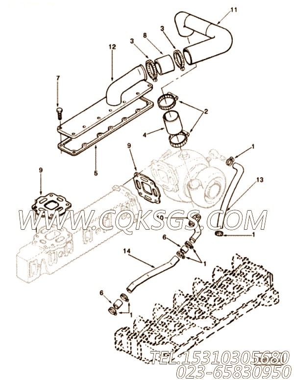 【软管】康明斯CUMMINS柴油机的3910579 软管