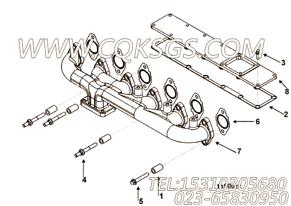 【排气岐管垫】康明斯CUMMINS柴油机的3941306 排气岐管垫